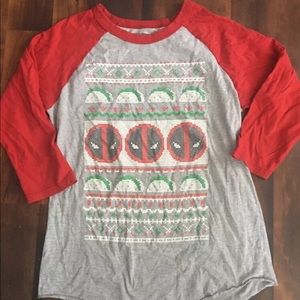 Deadpool Ugly Christmas Sweater M Shirt 3/4 Sleeve